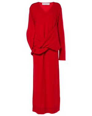 DRAPE FRONT ASYMMETRIC DRESS