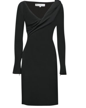 SHOULDER DRAPE V-NECK DRESS