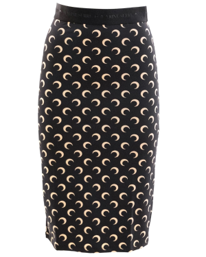 MOON PRINTED JERSEY KNEE LENGTH SKIRT