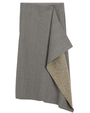 MIDI WRAPPED SKIRT WITH RAW EDGE FINISHING