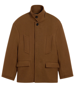 PEA COAT WITH HIGH COLLAR