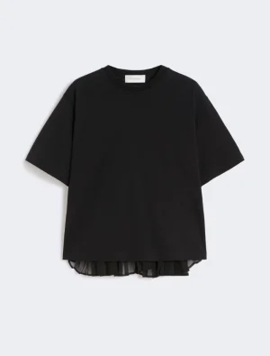Cotton T-shirt with pleated back