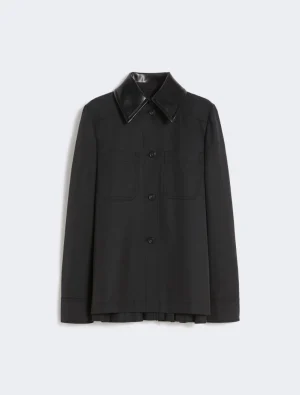 Cotton overshirt with a plissé-pleated back