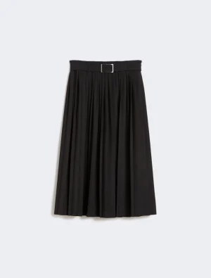 Plissé-pleated gabardine skirt