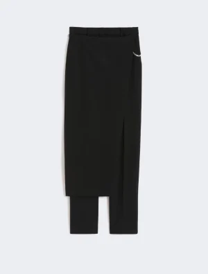 Stretch wool trousers with removable panel
