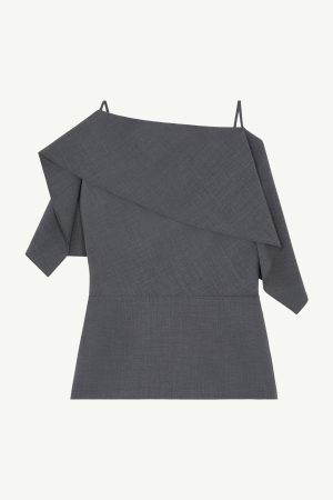 Folded top in wool blend