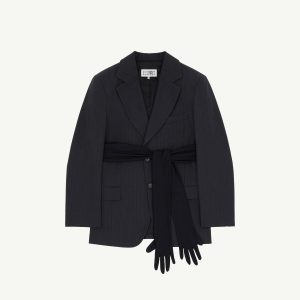 Wool-blend blazer with gloves