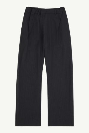Pinstripe wool trousers