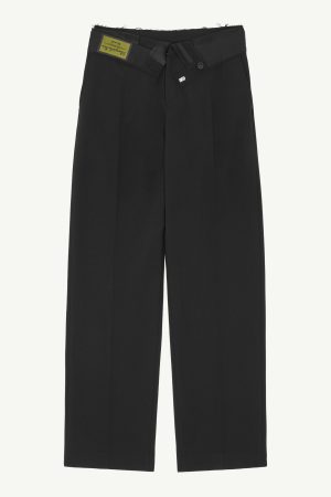 Reverse waistband trousers
