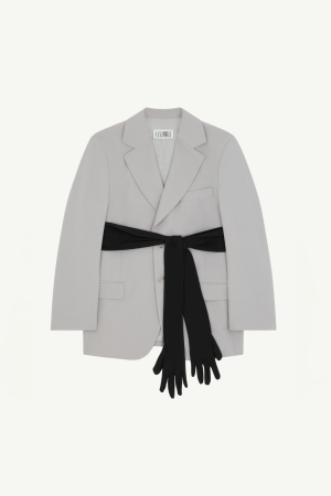 Wool-blend blazer with gloves