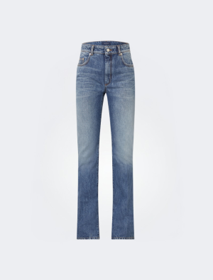 Slim-fit jeans with flared hems