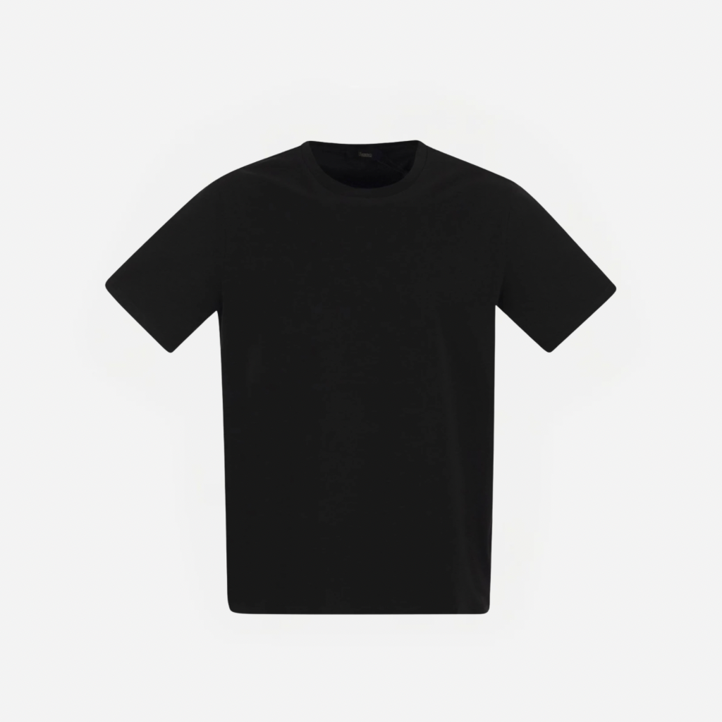 Untitled design - 2 - New Trend Black short-sleeve crewneck T-shirt on a light background