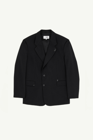 Stapled wool-blend jacket