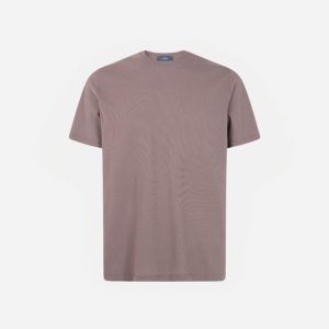 Plain mauve crew-neck short-sleeve t-shirt, front view on a white background for product display