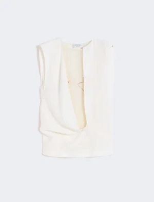 Double-layer satin top - milk