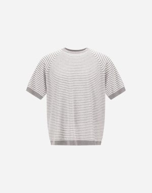 STRIPED COTTON SS CREW T SHIRT