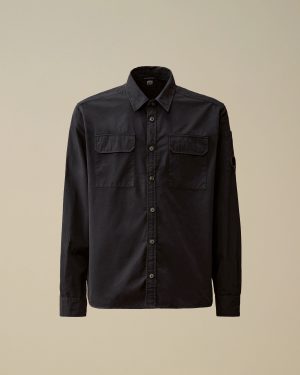 ORGANIC GABARDINE LONG SLEEVE LENS SHIRT