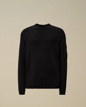 COTTON SEA ISLAND RIBS CREWNECK LENS SWEATER