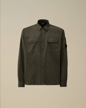 ORGANIC GABARDINE LONG SLEEVE LENS SHIRT