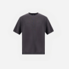 Dark gray short-sleeve crewneck T-shirt on a white background