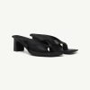 IMG_1218 - New Trend Black leather open-toe sandals with chunky block heel and wide straps, side view on white background.