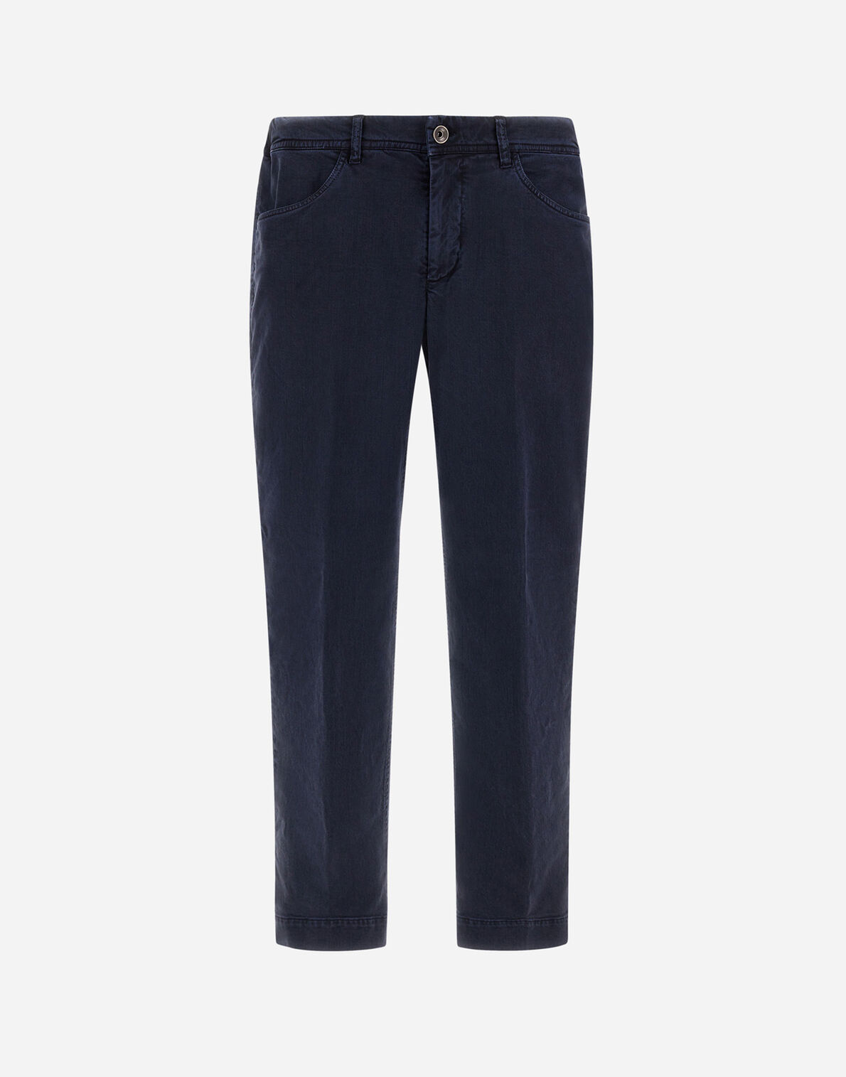IMG_1346 - New Trend Dark navy pants with belt loops and front pockets, button-and-zip fly.