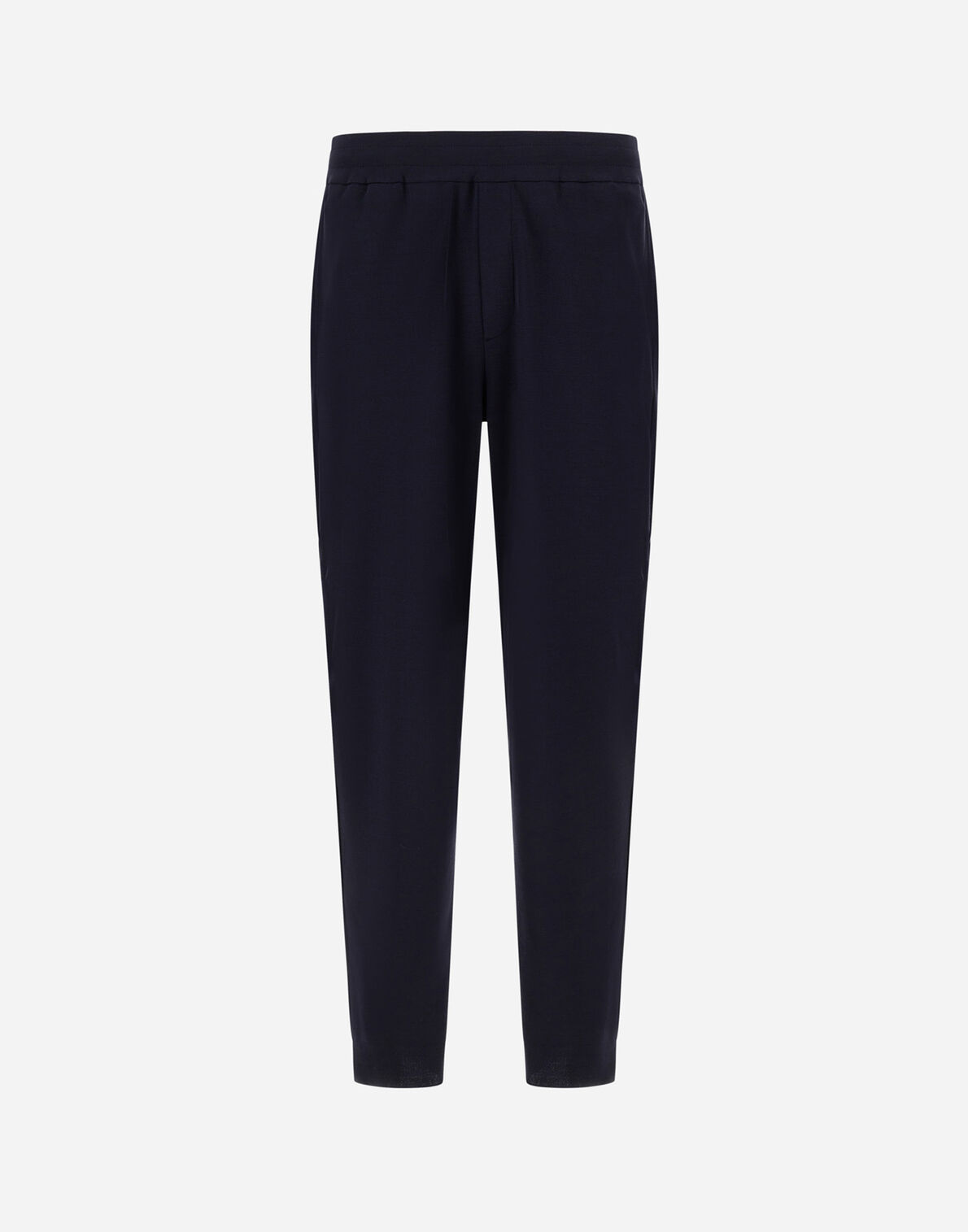 IMG_1352 - New Trend Front view of navy elastic-waist pants with a relaxed fit and tapered legs.