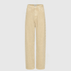 Untitled design - New Trend Beige denim jeans with a subtle pattern along the right leg seam, shown from waist to ankles against a pale background.