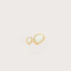 Untitled design - 2 - New Trend Gold ring with two pale blue bezel-set stones, large oval and small teardrop shapes, on a light background.