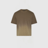 Untitled design - New Trend Brown gradient short-sleeve T-shirt with an all-over subtle curved motif pattern.