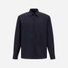 IMG_2168 - New Trend Navy button-down shirt with two chest pockets and long sleeves.