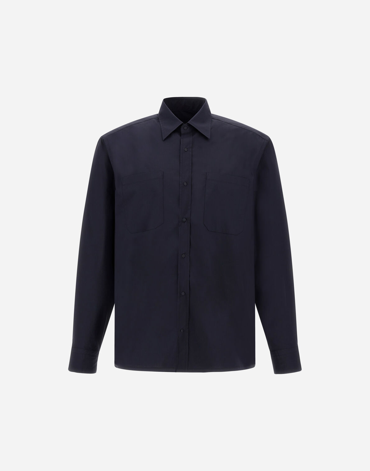 IMG_2168 - New Trend Navy button-down shirt with two chest pockets and long sleeves.