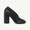 IMG_2964 - New Trend Black leather pump with a chunky block heel and rounded toe for a sleek, minimal look