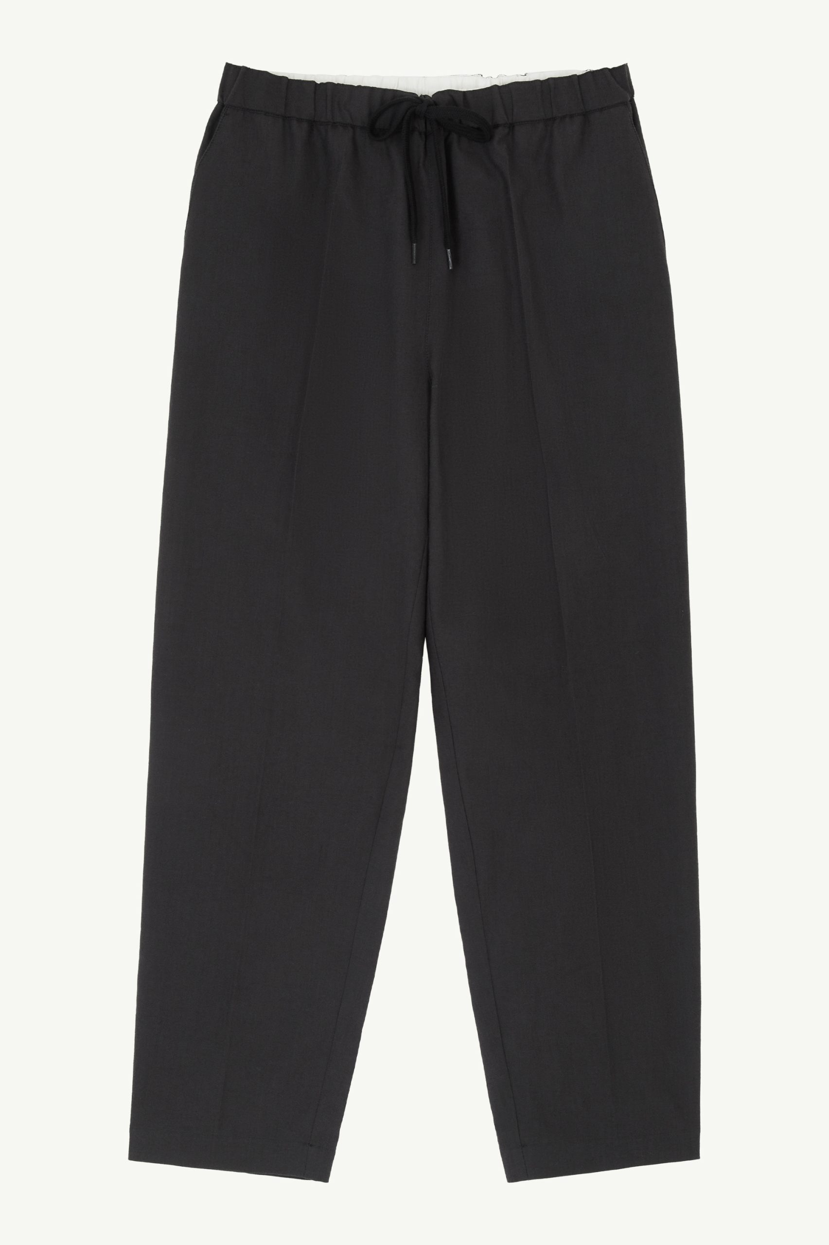 IMG_2969 - New Trend Black drawstring-waist pants with a relaxed fit, shown from the waist to calves.