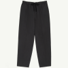 Black relaxed-fit pants with a drawstring waist and straight legs.