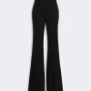 IMG_3873 - New Trend Black high-waisted wide-leg trousers with a flared hem, shown on a light background