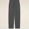 Image 138 - New Trend Gray wide-leg pants with an elastic drawstring waist laid flat on a light background.