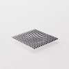 Abstract geometric grid of black triangles forming a square on a white background, creating a subtle 3D illusion in space.