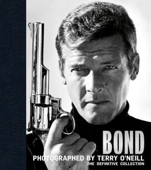 Black-and-white Bond poster showing James Bond holding a revolver, with large 'BOND' title and photographer credit at the bottom: 'Photographed by Terry O'Neill'.